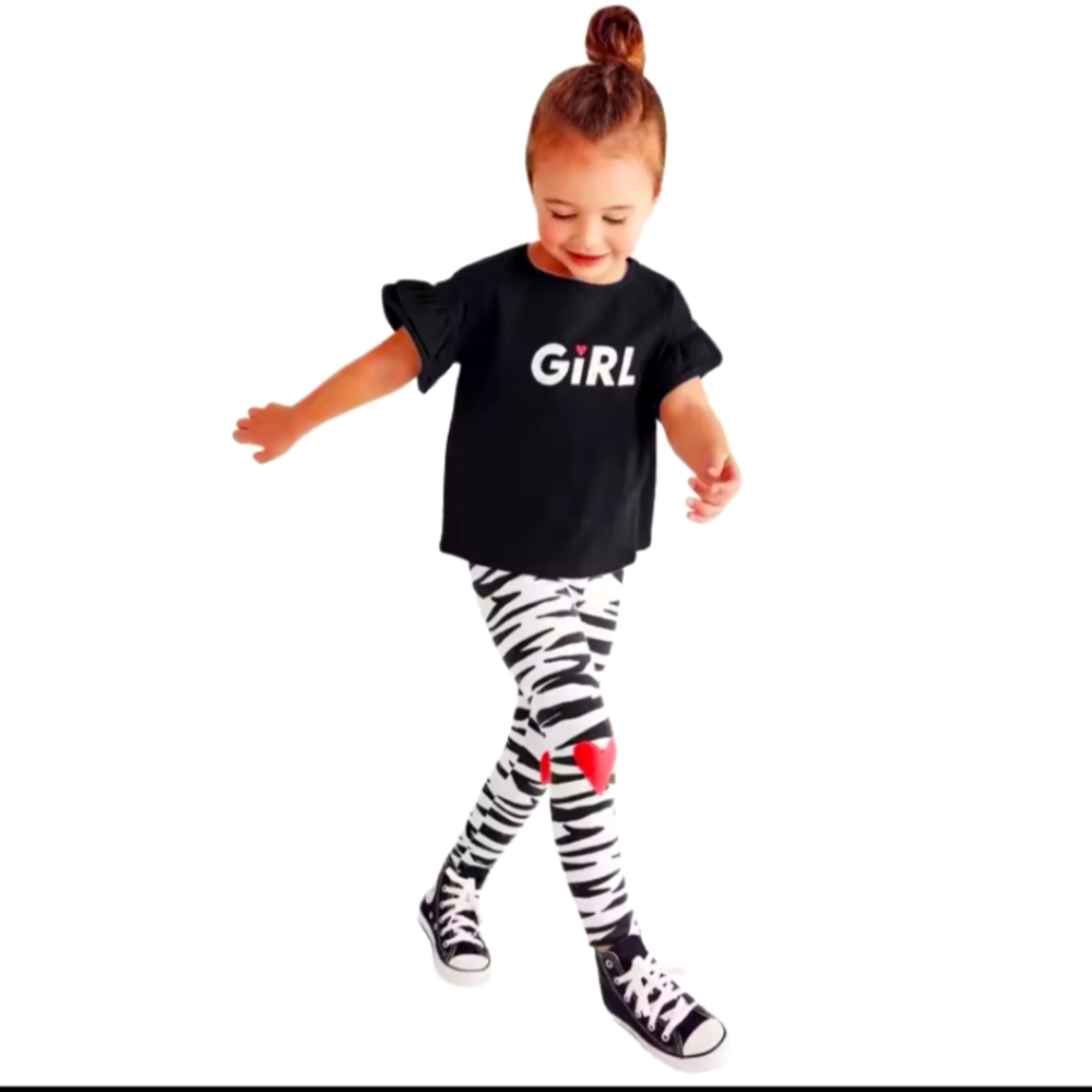 Little Maven Girls 4T Two Piece T-shirt Pluss Leggings Suits Toddler GirlSet NIP